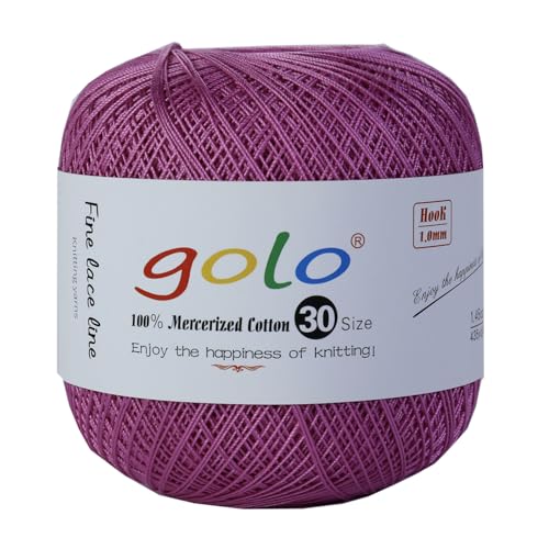 golo Häkelgarn Größe 30, Garn zum Handstricken, Garn zum Klöppeln, Rosa 253 von golo