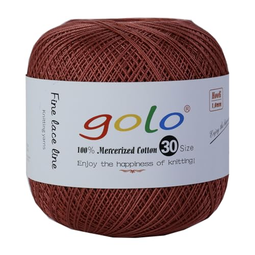 golo Häkelgarn Größe 30, Garn zum Handstricken, Garn zum Klöppeln, Schwarzbraun 239 von golo