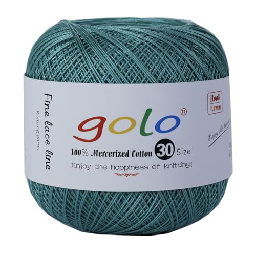 golo Häkelgarn Größe 30, Garn zum Handstricken, Garn zum Klöppeln, Seeblau 263 von golo