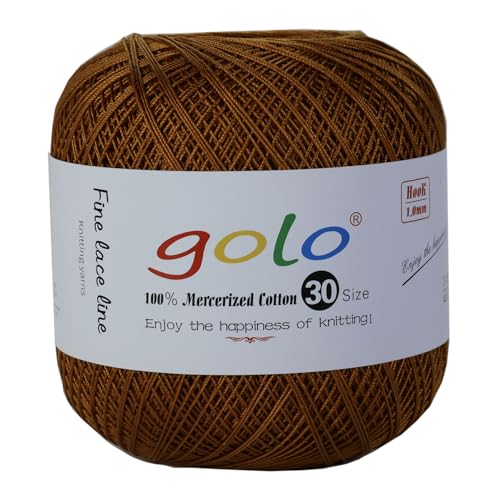 golo Häkelgarn Größe 30, Garn zum Handstricken, Garn zum Klöppeln, braun 276 von golo