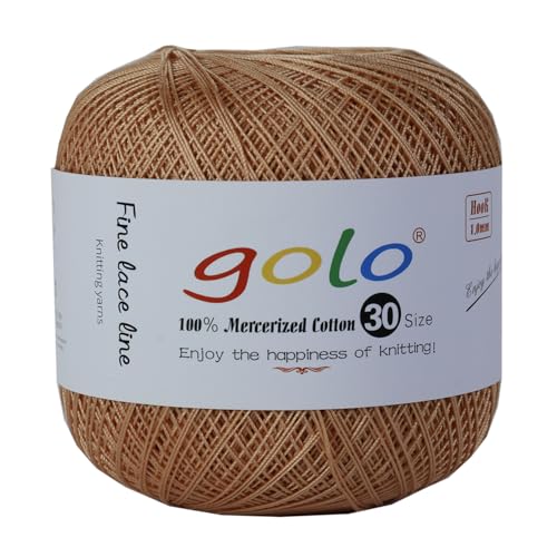 golo Häkelgarn Größe 30, Garn zum Handstricken, Garn zum Klöppeln, gelbes Garn 231 von golo