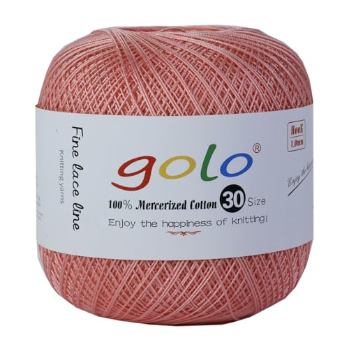 golo Häkelgarn Größe 30, Garn zum Handstricken, Garn zum Klöppeln, rosa Garn 237 von golo