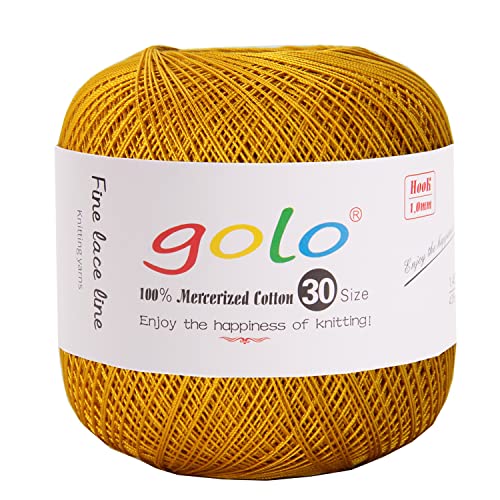 golo Häkelgarn Größe 30 Garn zum Handstricken Golden Yanr 603 von golo