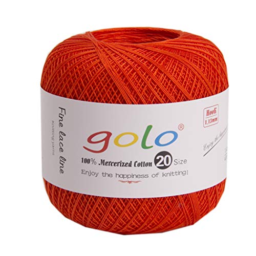 golo Häkelgarn zum Stricken Garn zum Handstricken orange Garn 172 von golo