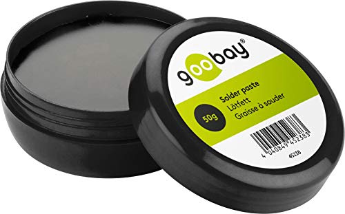 Goobay 45238 Lötpaste / Lotpaste (Solder Paste) SMD Lötfett Dose als Flussmittel zum Weichlöten zum Löten von oberflächenmontierbar Bauelemente, 50g von goobay