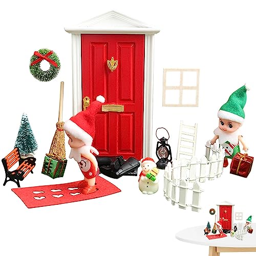 gophy 10 Pcs Weihnachtsdorfdekoration | Miniatur-Holzbausatz für Erwachsene - Wiederverwendbare -Weihnachtsdekorationen für Hof, Spukhaus und Schlafzimmer von gophy