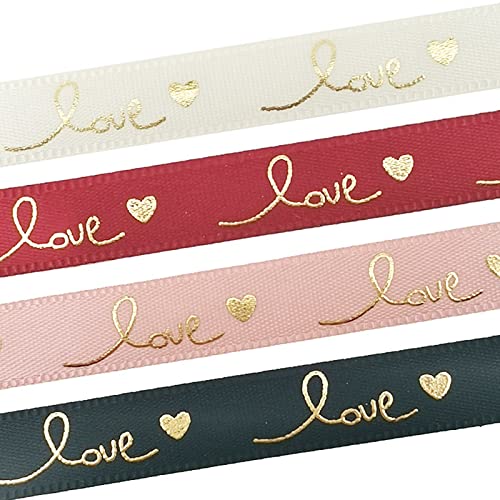 Benutzerdefiniertes Band, persönliche Namen, bedrucktes Satin, persönlich bedruckte Seidenbänder für Bäckerei, Blumenladen, individuelle Bänder, personalisiert für Gastgeschenke (15 mm Band, 45 m von gors