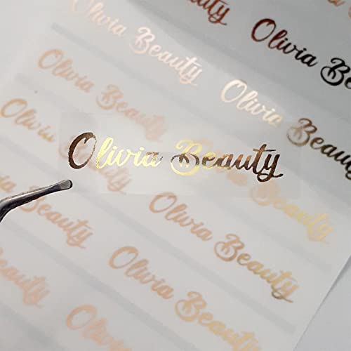 Custom Logo Gold Foil Clear Aufkleber, Personalisierte Hochzeit Bubble Etiketten, Gold Foil Chapstick Etiketten-Aufkleber für Lippenstift (100 Stück, Durchmesser 30 mm) von gors