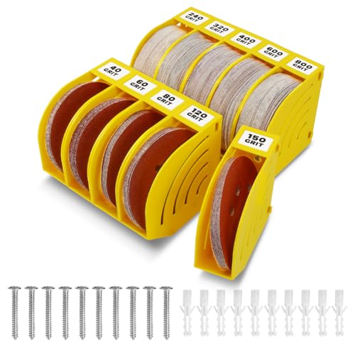 150mm Schleifscheiben Aufbewahrungsbox – Set aus 10 Boxen, Gelb, Platzsparend, Stapelbar, mit Körnungs-Kategorisierung für Werkstatt und Exzenterschleifer Zubehör 150mm Schleifscheiben Aufbewahrungsbox – Set aus 10 Boxen, Gelb, Platzsparend, Stapelbar, mit Körnungs-Kategorisierung für Werkstatt und Exzenterschleifer Zubehör von gostle