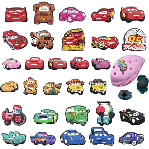 gotyou 30 Piece Cars Anstecker,Cars Anstecker Kinder,DIY Schuh Charms,Schuhe Charme,Schuh Pins,Schuhanstecker Zähne,für Bands Bracelet, Mädchen und Jungen, Geschenke Dekoration von gotyou