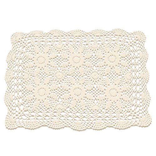 40,6 x 61 cm Rechteck Beige handgefertigt Crochet Spitze Tischdecke von gracebuy