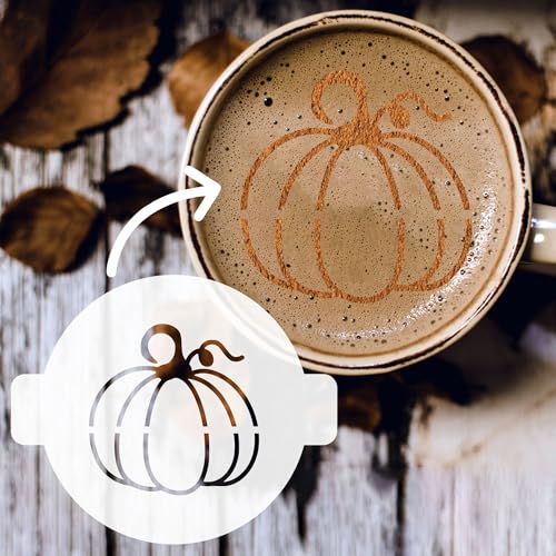 Halloween Latte Art Schablonen für kreative Getränkedekoration | Perfekt für Pumpkin Spice Latte, Cappuccino & Desserts | Wiederverwendbare Dekorationsschablone für Zimt, Kakaopulver & Puderzucker von gravurfix