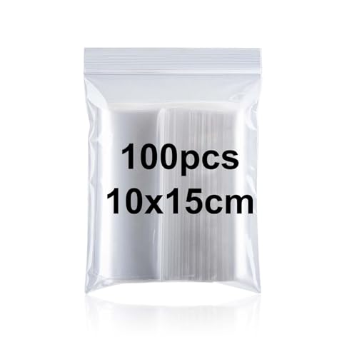 Plastikbeutel Zipper baggies 100 Stück 10 * 15cm mittel und klein Druckverschlussbeutel klein tütchen plastiktüten ziplock zip baggys wiederverwendbar Polybeutel tüten Wiederverschließbare von guangyuan