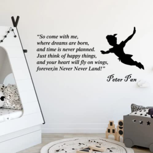 Wandaufkleber Anime Peter Pan Inspirierendes Zitat Wandtattoo Schlafzimmer Kinderzimmer Kinderzimmer Vinyldekor 5.0 1 Bewertung 3 Bestellungen56cmwidex29cmhigh von guishun-A