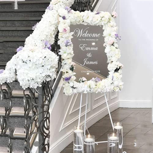 guk Acryl-Schild mit Aufschrift "Welcome Wedding", personalisierbar mit weißer Tinte auf transparentem Acryl-Display, personalisierbarer Druck, Hochzeitsschild (42 x 62 cm) von guk