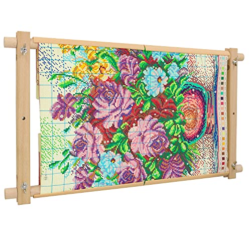 Stickrahmen Eckig, Stickcliprahmen, Quadratische Stickrahmen aus Holz, Frame Clip on Q Snap Cross Stitch Frame, Kunststoff Nährahmen Zum Sticken, Nadelspitze, Seidenmalerei (46x28.5cm) von guofa