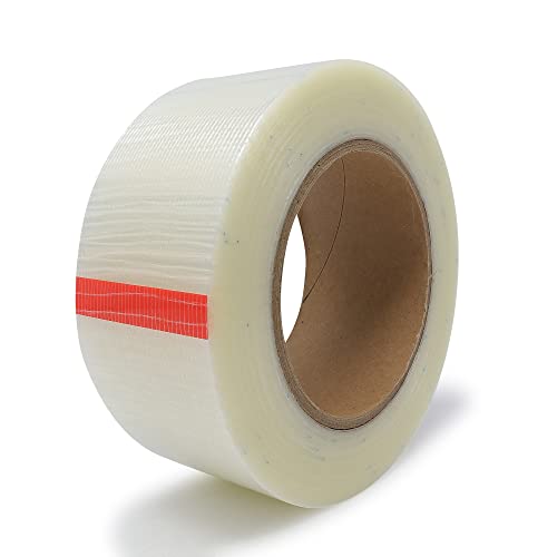 gws Filament-Klebeband, extra starkes Packband in Profi-Qualität, Gewebeband in Längsrichtung glasfaserverstärkt, Dicke: 120 μm (1 Rolle 50 mm, Kreuzverstärkt Premium) rückstandsfrei entfernbar. von gws