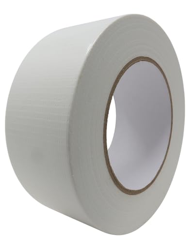 gws Gewebe-Klebeband 1 Rolle, Synthesekautschuk-Panzer-Duct-Tape, von Hand reißbar, 27 Mesh-Gewebe, Gewebeklebeband zur vielseitigen Anwendung 50 m x 48 mm, Weiß von gws