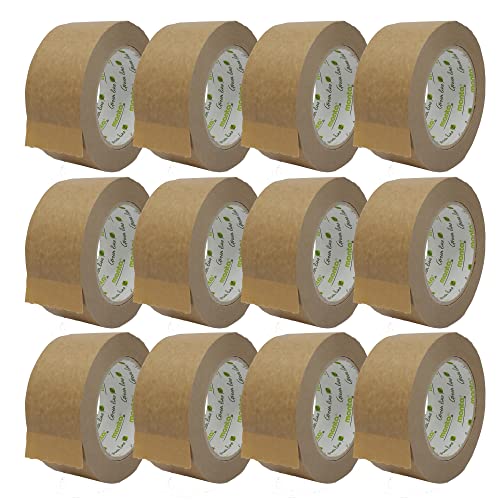 gws 12 Rollen monta 841 Papier-Packband/Naturkautschuk-Klebstoff/nachhaltig/recyclinggerecht/Klebeband für Pakete, Umzug uvm / 50 m x 50 mm, braun von gws