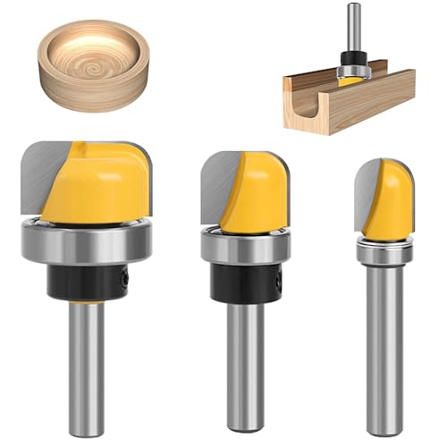 3 Stück Fräser für Oberfräse Set,8mm Rundfräser Router Bits, Hohlkehlfräser, für die Schneidwerkzeug, Holzbearbeitung Shaker Cutter Werkzeuge von gxwcyi