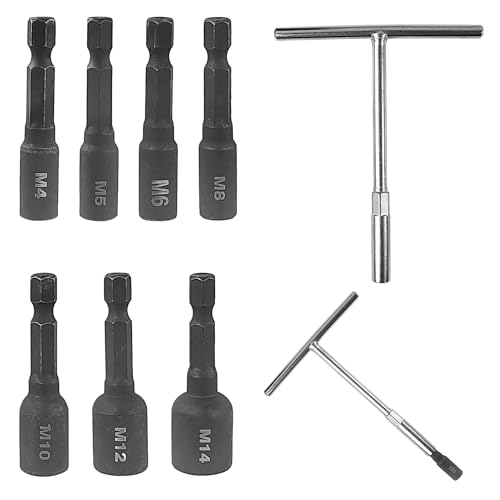 7-Teiliges Set Gewindebohrer Adapter, 1/4 Sechskant-Schaft Gewindebohrer, 6.35 * 50 MM Gewindebohrer Set, Gewindeadapter für Pneumatikschrauber, für Druckluftschraubendreher Mit Pistolengriff von gxwcyi