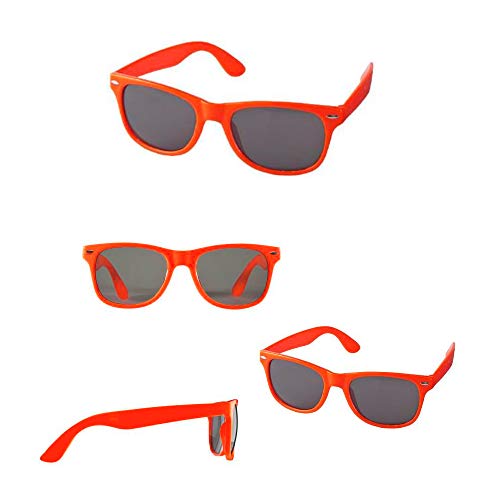 h2i Holi Color Sunglasses in Orange, Brille in leuchtender Farbe für Party Foto Hochzeit Spaß, Kunststoffbrille wasserfest von h2i