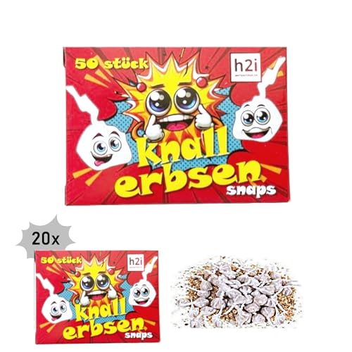 h2i Knallerbsen | 1000 St. | Knallteufel Trickknaller Pop Snaper | der perfekte Scherzartikel für Silvester Halloween Geburtstag & Partys – Spaß garantiert |c| Jugendfeuerwerk & Kinderfeuerwerk Kat F1 von h2i