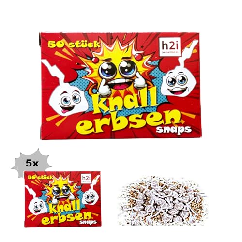 h2i Knallerbsen | 250 St. | Knallteufel Trickknaller Pop Snaper | der perfekte Scherzartikel für Silvester Halloween Geburtstag & Partys – Spaß garantiert |d| Jugendfeuerwerk & Kinderfeuerwerk Kat F1 von h2i