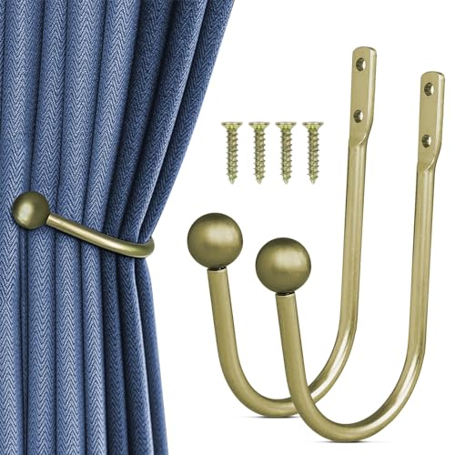 haierdidi 2 Stück Gardinen Raffhalter U-Form Raffbügel für Schlafzimmer Gardinenhalter Curtain Holdbacks Wandmontage für Vorhänge Holdbacks Tieback Hooks Dekorativer Raffhalter von haierdidi