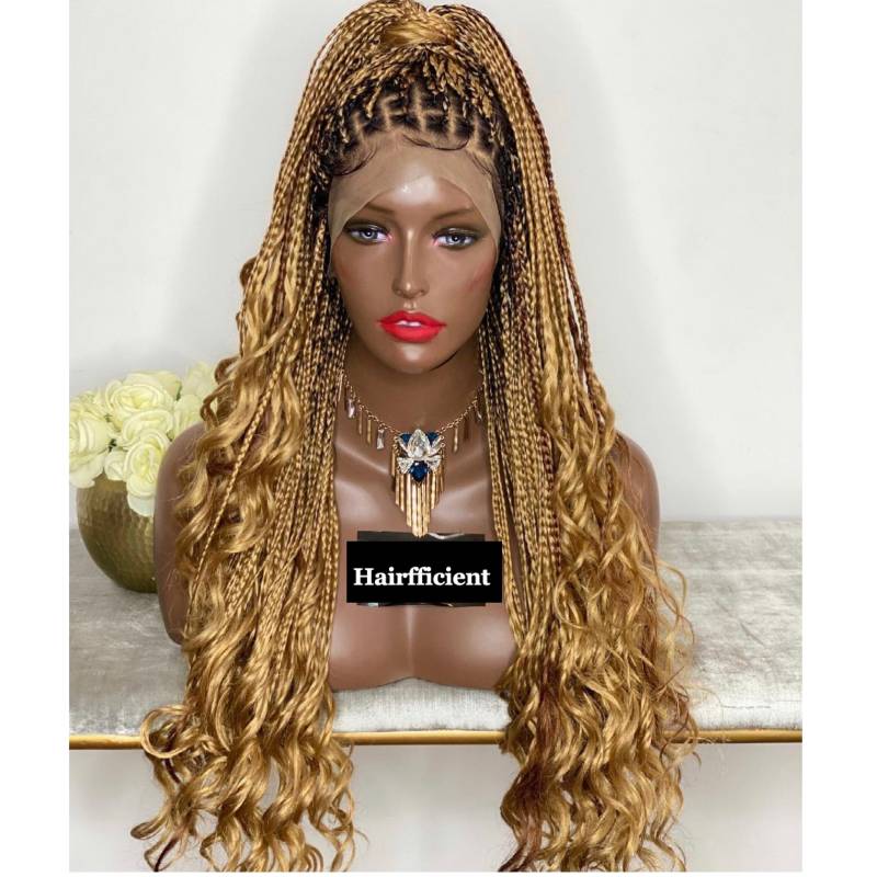 Bereit Zu Versenden Perücke Medium Knotenlose Box Zöpfe Für Schwarze Frauen Cornrows Spitze Frontal von hairfficient