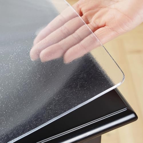 haiyusm PVC Tischfolie Transparent Tischdecke Tischschutzfolie Tischmatte Öl- und wasserabweisend Anti fouling Abwaschbar 1.5mm (Transparent,130cm×280cm) von haiyusm