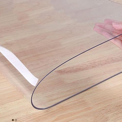 haiyusm Tischdecke Transparent Tischfolie 1.5mm Tischschutz Nach Folie Schutztischdecke Tischschutzmatte Schutzfolie für Möbel Größe Wählbar Pflegeleicht (Transparent,70cm×70cm) von haiyusm