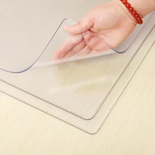 haiyusm Tischfolie PVC Tischdecke Tischschutz Transparent Tisch Schutzfolie Kratzfest Wasserab für Esstisch Couchtisch Und Schreibtisch 1.5mm (Transparent,130cm×280cm) von haiyusm