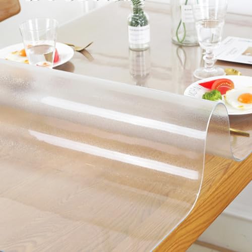 haiyusm Tischfolie Transparent PVC Klar Tischdecke Tischschutz Tischsets Wasserdicht ölbeständig Rutschfest Kratzfest 1.5mm (Transparent,70cm×120cm) von haiyusm