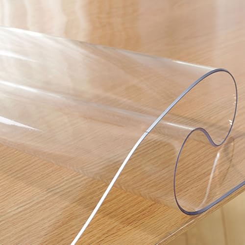 haiyusm Transparente Tischdecke Eckig Tischfolie Tischschutz 1.5 mm PVC Schützt Den Tisch Abwischbar Wasserdicht Ölbeständig für Zuhause (Transparent,60cm×100cm) von haiyusm