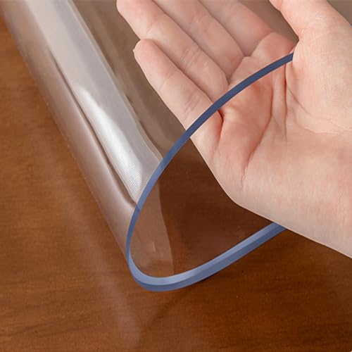 haiyusm Transparente Tischdecke Tischfolie Outdoor Tischschutz-Folie PVC Wasserdicht Abwaschbar ölbeständig Kratzfest Pflegeleicht 1.5mm (Transparent,100cm×100cm) von haiyusm