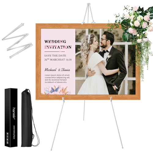 Künstlerstaffelei Ständer zum Ausstellen, tragbare Staffelei für Hochzeitsschilder und Malerei, 165 cm bodenverstellbare Staffelei für Display mit Tasche, Metall-Malstaffelei für Willkommensschild, von hanmir