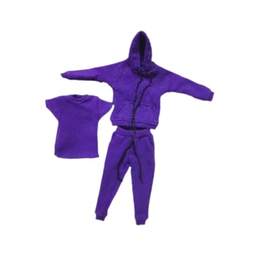 harayaa 1/12 Maßstab Figur Kleidung Puppe Hoodie und Hose Action Figur Bekleidung Puppe Kleidung Set, Lila von harayaa