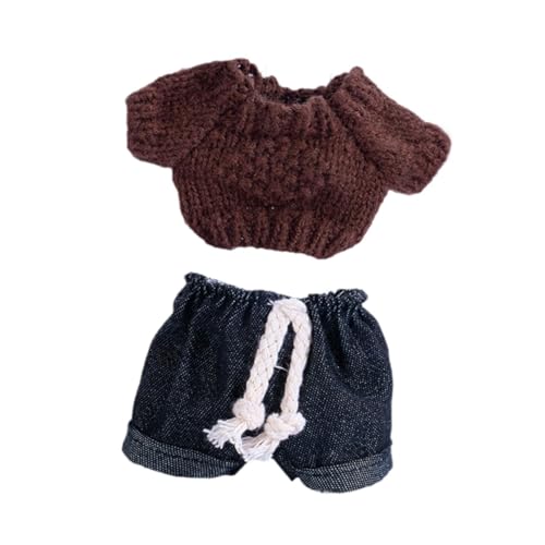 harayaa 15 cm Modepuppenkleidung Gestrickte Kleidung Accessoire Kostüm Puppe Anziehspielzeug Kleine Mädchen Geschenk Hängende Puppe Schlüsselanhänger, Dunkelbraun von harayaa