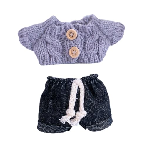 harayaa 15 cm Modepuppenkleidung Gestrickte Kleidung Accessoire Kostüm Puppe Anziehspielzeug Kleine Mädchen Geschenk Hängende Puppe Schlüsselanhänger, Lila von harayaa