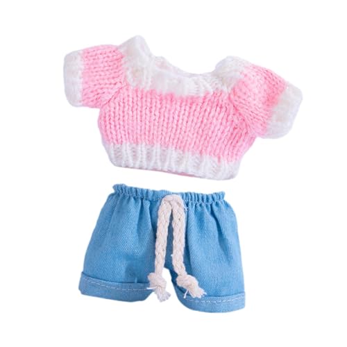 harayaa 15 cm Modepuppenkleidung Gestrickte Kleidung Accessoire Kostüm Puppe Anziehspielzeug Kleine Mädchen Geschenk Hängende Puppe Schlüsselanhänger, Rosa von harayaa