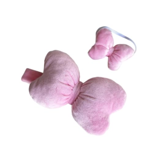 harayaa 2 Stück Puppen Schleifenoberteil Und Stirnband, Miniatur Kleidungszubehör Outfits, Handgefertigte Kleidung für 20 cm Puppen, Rosa von harayaa