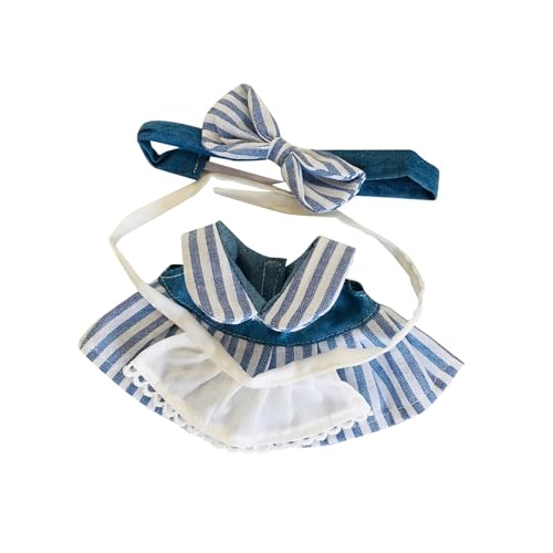 harayaa 20cm Plüsch Puppe Kleid Outifit Plüsch Puppe Zubehör Weich für Kinder Stilvolle Puppe Kleidung, Blaue Streifen von harayaa