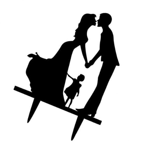 harayaa 2x Acryl Schwarze Silhouette mit Kind Hochzeitstorte Topper von harayaa