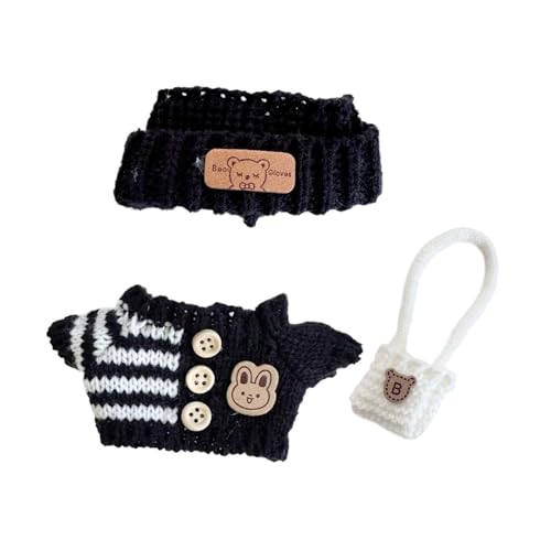 harayaa 3X Miniatur-Puppen-Kleidungs Set Mädchen-Puppen-Outfits-Puppen-Kleidungs Set für 15cm 17cm Puppe, Schwarz Und Weiß von harayaa