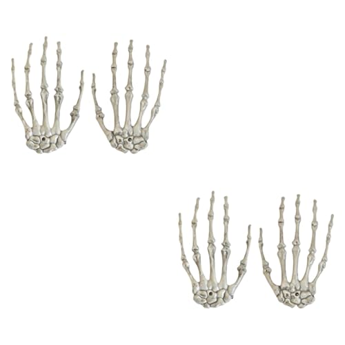 harayaa 4 Stück Totenkopf Skelett, Hand Haarspange Ästhetisches Haar Zubehör Retro Kostüm Accessoire Haarschmuck für Party Zuhause, 2 Paar Links Rechts von harayaa