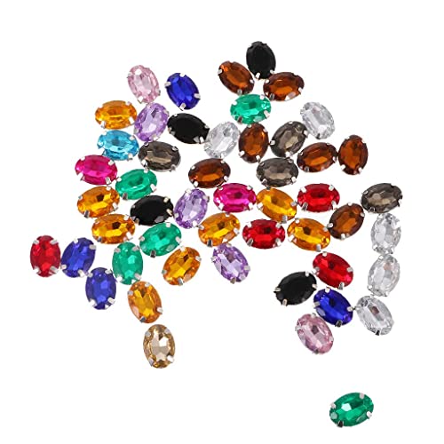 harayaa 50pcs 10 * 14mm Oval Ellipse Acryl Strass Button Mix Farbe für von harayaa