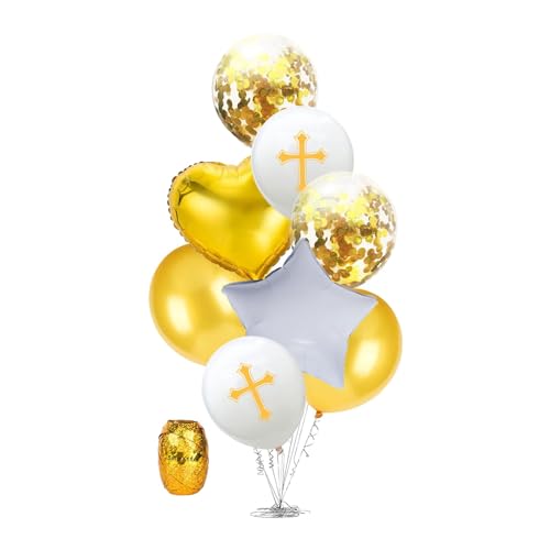 harayaa 8 Stück Osterballons Aus Frühlingsfolie Aus Latex für Die Kommunion Dinner Zeremonie, Gold von harayaa