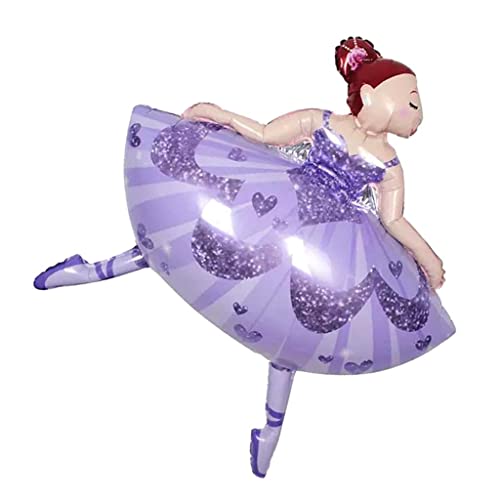 harayaa Ballett Tanzendes Mädchen Ballon Babyparty Party Dekor, Lila, 77 x 99 cm von harayaa