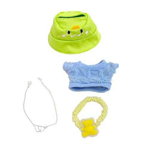 harayaa Miniatur Puppenkleidungsset, Kostüme, Bequeme Puppenkleidung, T Shirt Kleidung für 8–10 Jahre Alte Puppen, Geschenk für, Grüner Hut von harayaa